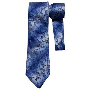 TED BAKER ARCHIVE Blue Floral Silk Tie ITALY 60"/ 3" EC